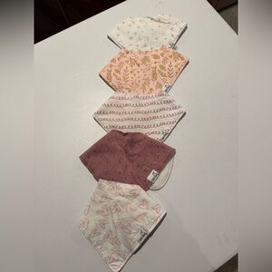 Copper Pearl Cotton Kids Bandana Bibs - Pink & Mauve Set